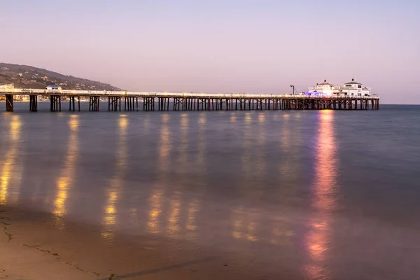 Malibu Californie Août 2020 Malibu Pier Long Plage Malibu Coucher — Photo