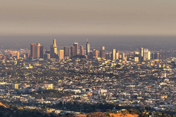 Panoramiczny Widok Panoramę Los Angeles Centrum Budynków Kalifornii — Zdjęcie stockowe