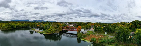 Vista Aérea Del Puente Esopus Creek Saugerties Nueva York —  Fotos de Stock