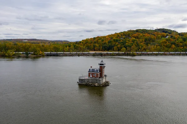 Maják Hudson Athens Lighthouse Někdy Nazývaný Hudson City Light Maják — Stock fotografie