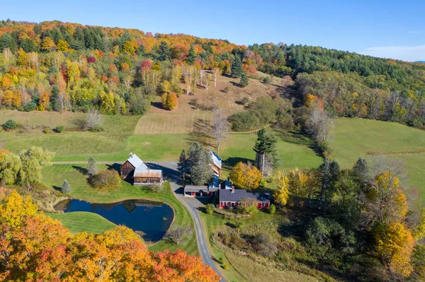 Com Vista Para Uma Pacífica New England Farm Outono Woodstock — Fotografia de Stock