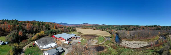 Vista Aérea Laberinto Maíz Stowe Vermont Durante Follaje Otoño Pico —  Fotos de Stock