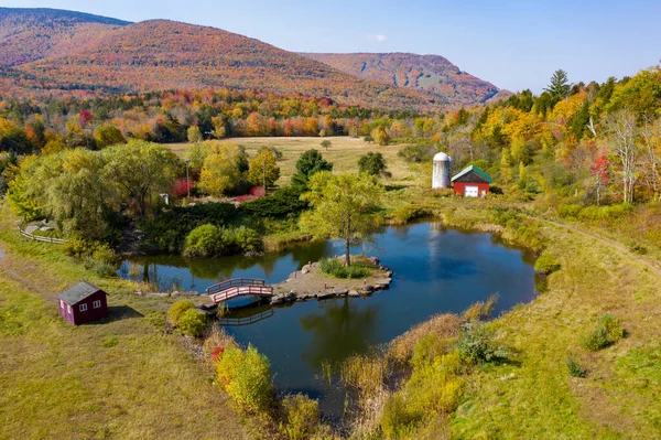 Finca Idílica Norte Del Estado Nueva York Durante Follaje Otoño —  Fotos de Stock