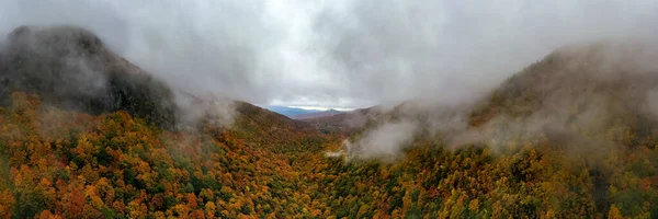 Panoramic View Peak Fall Foliage Smugglers Notch Vermont — Stock Photo, Image