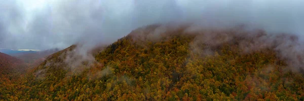 Panoramatický Pohled Vrchol Podzimního Listí Pašeráckém Zářezu Vermont — Stock fotografie