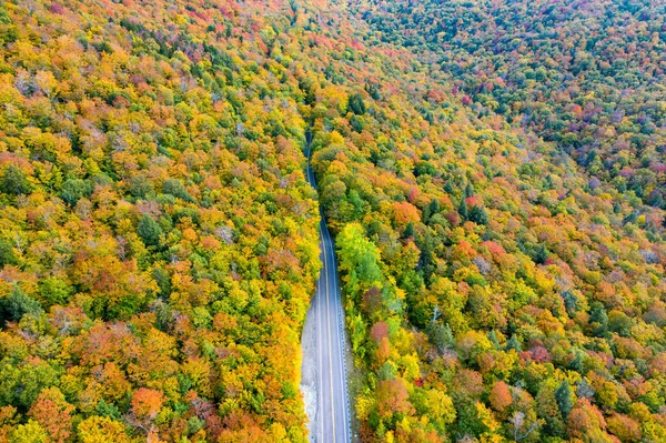 Aerial View Mount Mansfield Surrounding Area Peak Foilage Fall Vermont — Stock Photo, Image