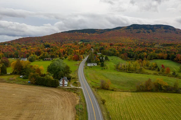 Veduta Aerea Del Vermont Della Zona Circostante Durante Picco Fogliare — Foto Stock