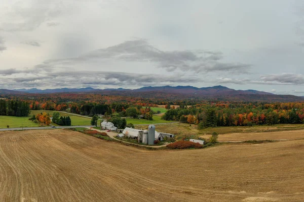 Vista Aérea Vermont Los Alrededores Durante Follaje Pico Otoño —  Fotos de Stock