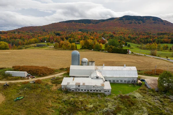 Uitzicht Vanuit Lucht Vermont Omgeving Tijdens Het Bladerdek Herfst — Stockfoto