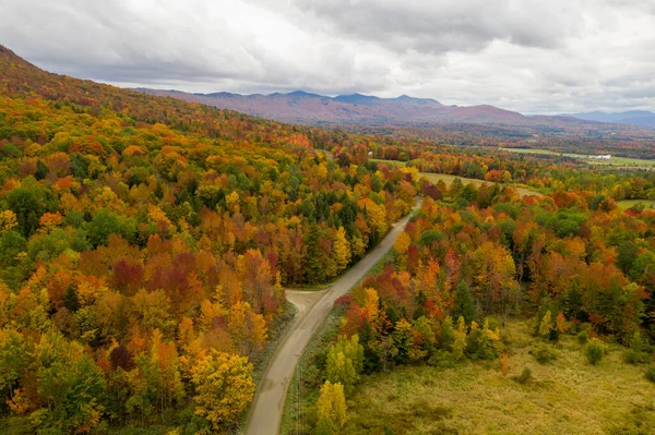 Вид Воздуха Вермонт Окрестности Время Пиковой Листвы Осенью — стоковое фото