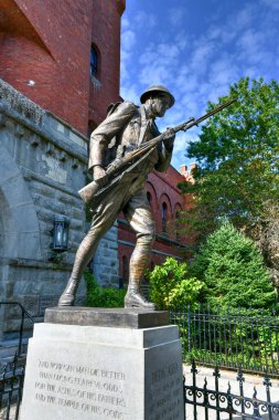Brooklyn, New York - 20 Sep 2020: New York, ABD 'de 15. Cadde' deki Park Slope Cephaneliği 'nde YMCA.