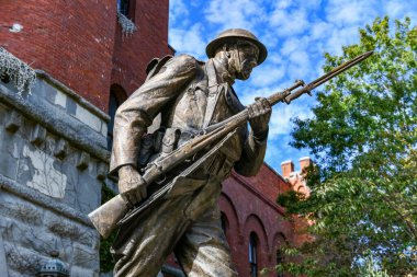 Brooklyn, New York - 20 Sep 2020: New York, ABD 'de 15. Cadde' deki Park Slope Cephaneliği 'nde YMCA.