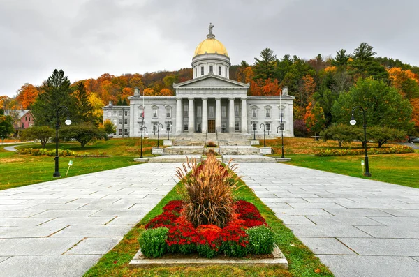 Edificio Del Capitolio Estatal Montpelier Vermont Actual Estructura Del Renacimiento — Foto de Stock