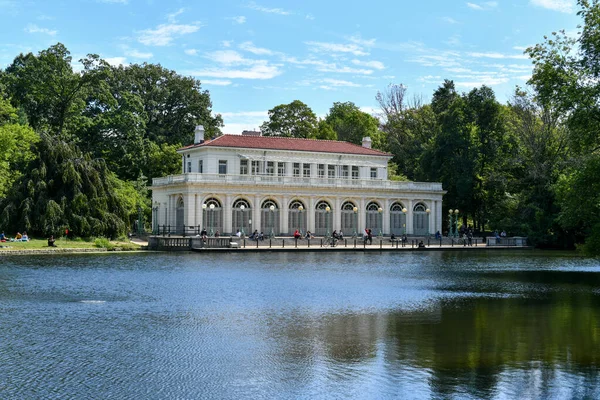 Brooklyn New York 2020 Historická Loděnice Jezeře Prospect Parku Brooklynu — Stock fotografie