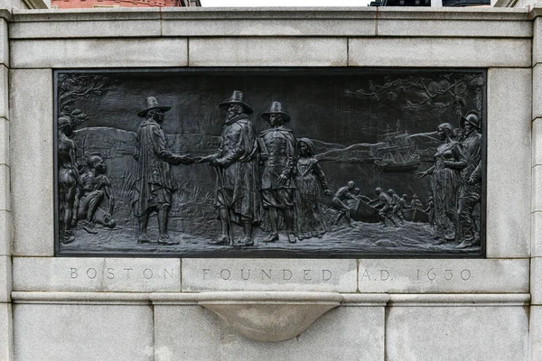 Founders Memorial También Conocido Como Founding Boston Una Escultura 1930 — Foto de Stock
