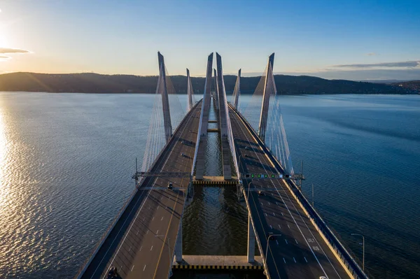 stock image The New Tappan Zee Bridge (The Governor M. Cuomo) spanning the Hudson River in New York.