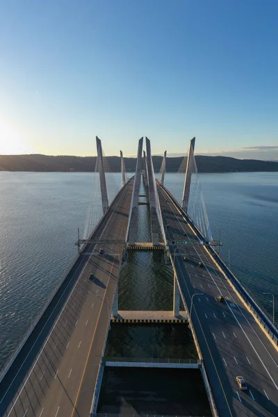 Nouveau Pont Tappan Zee Gouverneur Cuomo Enjambant Fleuve Hudson New — Photo