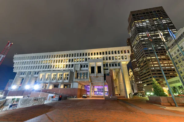 Boston Novembro 2020 Boston City Hall Government Center Construído Estilo — Fotografia de Stock