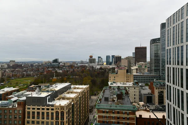 Letecký Pohled Boston Skyline Čínské Čtvrti Massachusetts — Stock fotografie