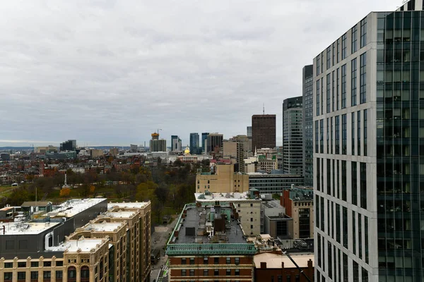 Letecký Pohled Boston Skyline Čínské Čtvrti Massachusetts — Stock fotografie