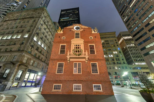 Boston Listopadu 2020 Starý Státní Dům Historickou Budovou Bostonu Massachusetts — Stock fotografie