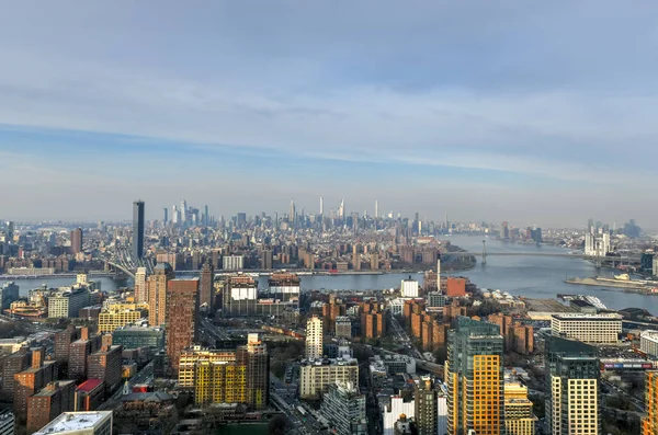 Panoramautsikt Över New York City Skyline Från Centrala Brooklyn — Stockfoto