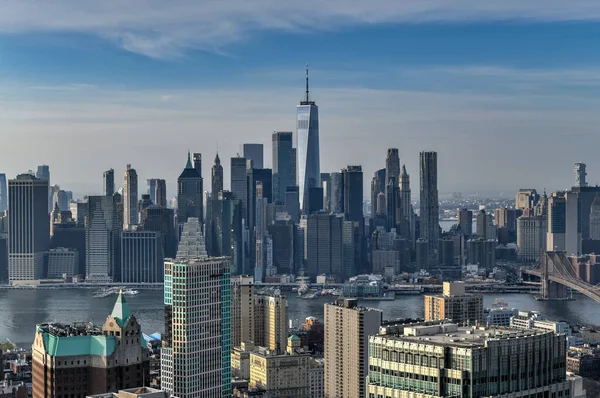 Бруклин Нью Йорк Dec 2020 Panoramic View New York City — стоковое фото
