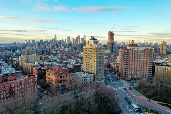 Flygfoto Över Manhattan Och Brooklyn Skyline Från Prospect Heights Brooklyn — Stockfoto