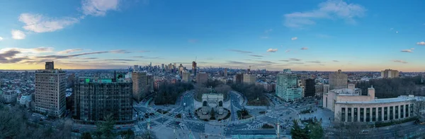 Luchtfoto Van Triomfantelijke Boog Het Grand Army Plaza Brooklyn New — Stockfoto