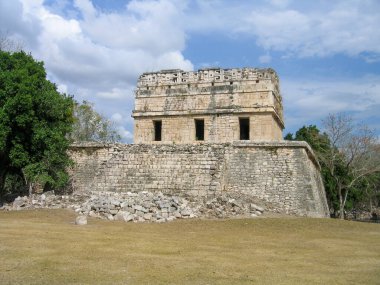 Chichen Itza 'daki Kırmızı Ev, Yucatan Provence, Meksika.
