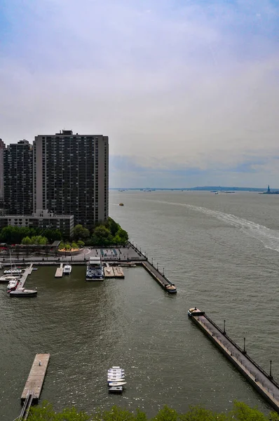 Вид Воздуха Яхтенную Гавань Северной Бухты Бэттери Парке Нью Йорк — стоковое фото