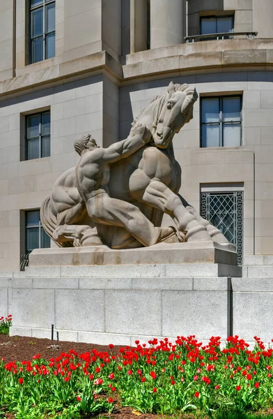 Washington Apr 2021 Fachada Art Deco Del Edificio Comisión Federal — Foto de Stock