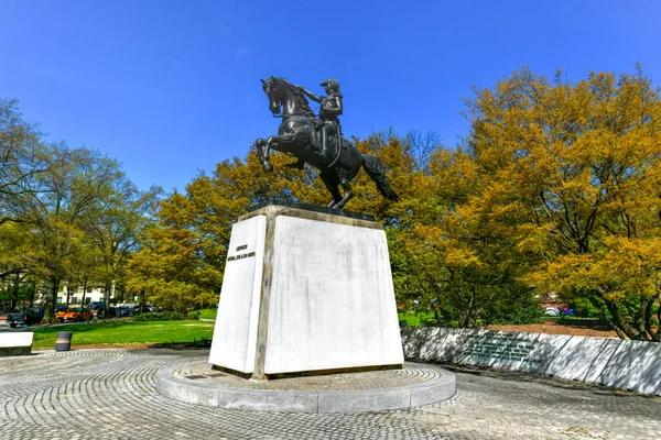 Washington Abril 2021 Estatua Del General José San Martín Washington — Foto de Stock