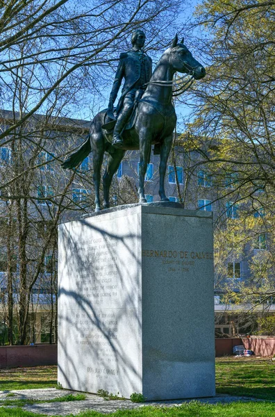 Washington Abril 2021 Estatua Ecuestre Bernardo Gálvez Barrio Foggy Bottom — Foto de Stock