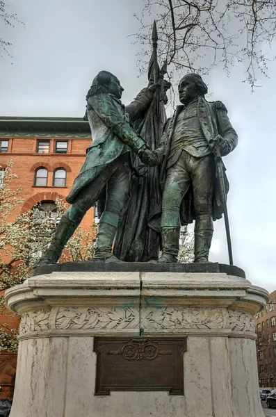 Nova Iorque Abril 2021 Monumento Lafayette Washington Praça Lafayette Morningside — Fotografia de Stock