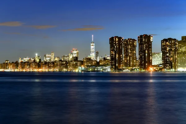 New York City Ápr 2021 Kilátás Manhattan Belvárosára Naplementekor Long — Stock Fotó