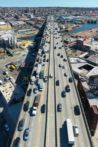 Brooklyn New York Apr 2021 Panoramic View Gowanus Expressway Brooklyn — Stock Photo, Image