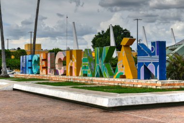 Campeche, Meksika 'daki Hecelchakan şehrinin renkli mektupları.