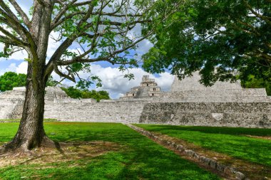 Edzna is a Maya archaeological site in the north of the Mexican state of Campeche. Building of Five Floors. clipart