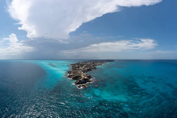 Luftaufnahme Des Klaren Blauen Wassers Rund Punta Sur Isla Mujeres — Stockfoto