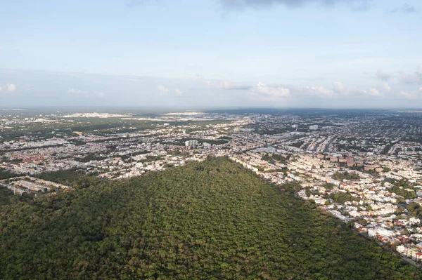 Vista Aérea Del Parque Urbano Kabah Una Pequeña Reserva Natural — Foto de Stock