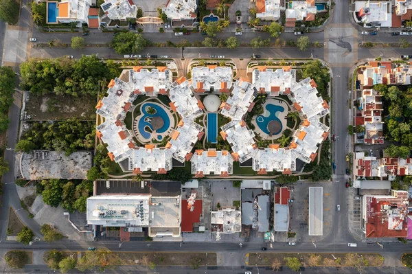 Vista Aérea Cima Para Baixo Casas Complexos Habitacionais Coahuila México — Fotografia de Stock