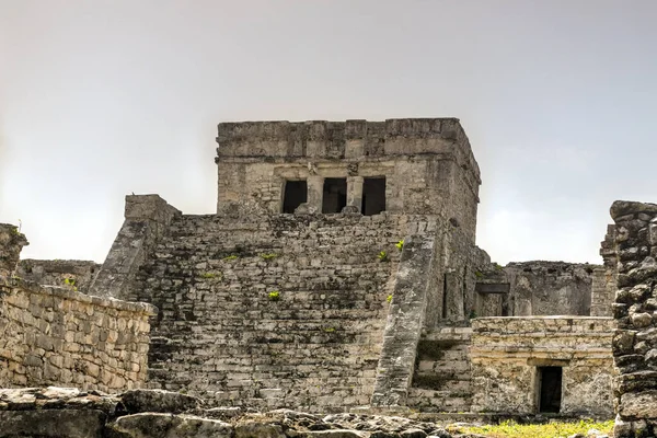 Castillo Sitio Arqueológico Maya Tulum México — Foto de Stock