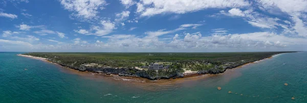 Vue Aérienne Panoramique Zone Archéologique Maya Tulum Quintana Roo Mexique — Photo