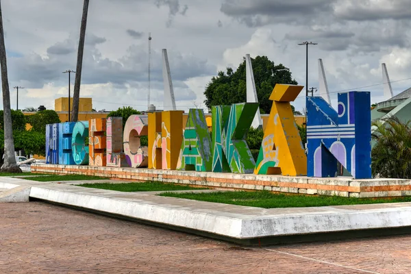 Kleurrijke Brieven Van Stad Hecelchakan Campeche Mexicaanse — Stockfoto