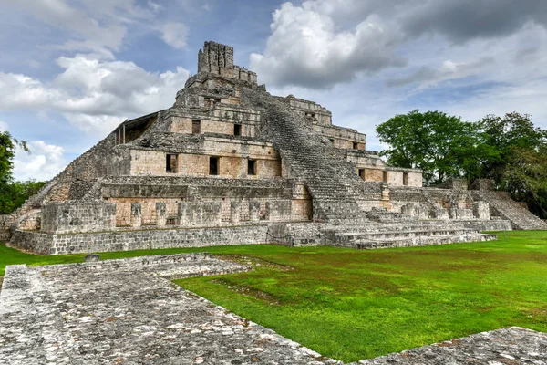 Edzna Sítio Arqueológico Maia Norte Estado Mexicano Campeche Edifício Cinco — Fotografia de Stock