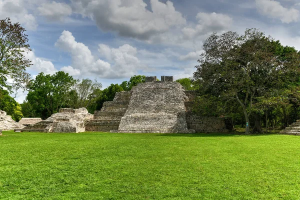 Edzna Sítio Arqueológico Maia Norte Estado Mexicano Campeche Templo Sul — Fotografia de Stock