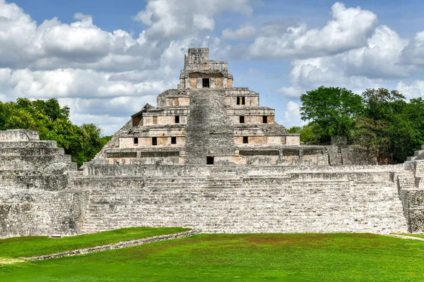 Edzna Sítio Arqueológico Maia Norte Estado Mexicano Campeche Edifício Cinco — Fotografia de Stock