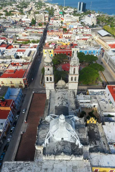Catedral São Francisco Campeche Por Independence Plaza Campeche México — Fotografia de Stock