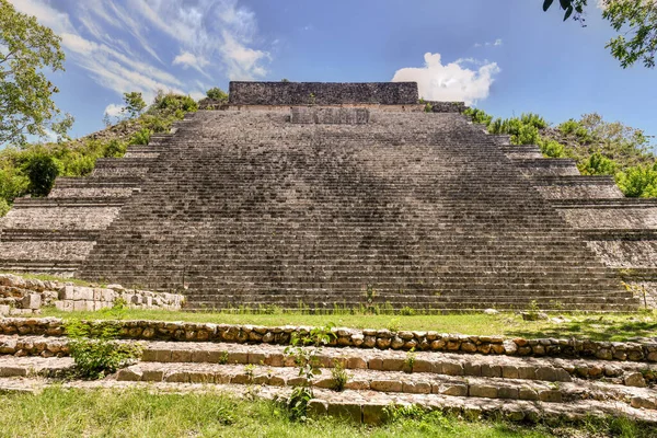 Grande Pirâmide Uxmal Yucatan México Tem Nove Corpos Pisados Uma — Fotografia de Stock